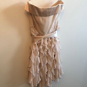 Strapless, ruffled, cocktail dress